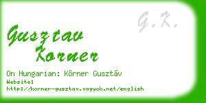 gusztav korner business card