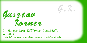 gusztav korner business card